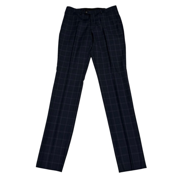 Ted Baker London No Ordinary Joe Jake 100% Wool Suit Navy Windowpane 40Long 34W - Picture 10 of 16